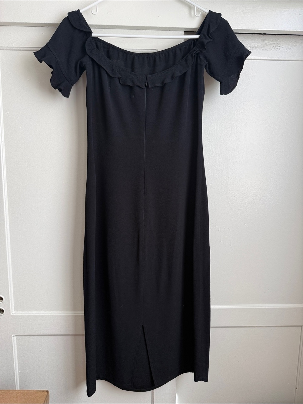 Reformation Black Off-Shoulder Midi Dress - Picture 3 of 11
